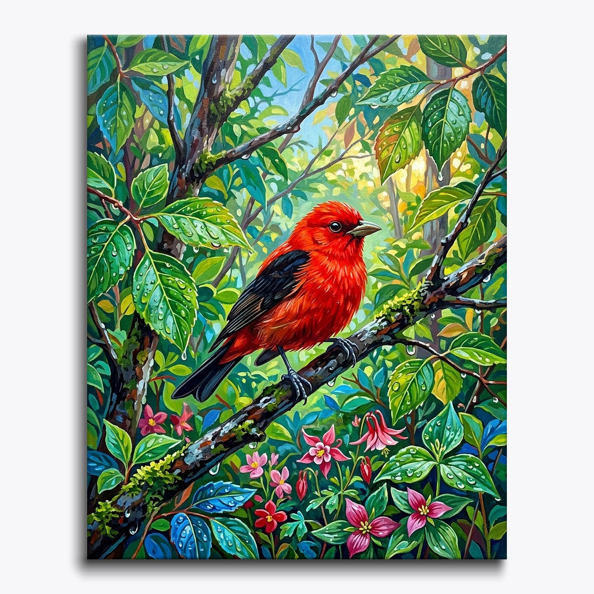Emerald Tanager paint by numbers kit
