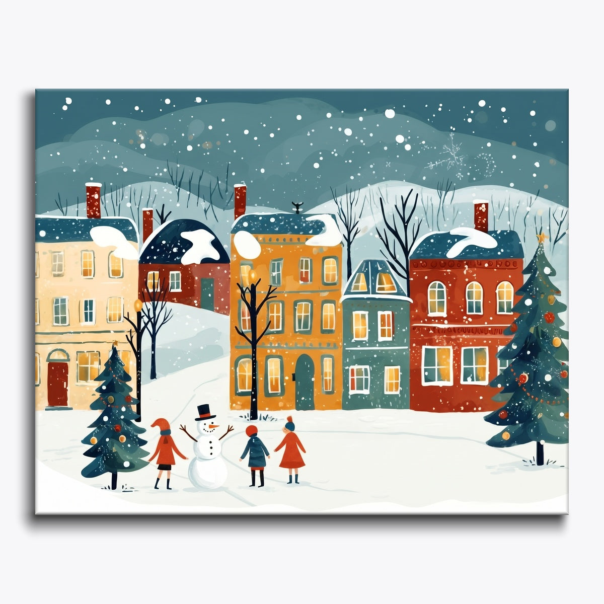 Snowy Village Scene