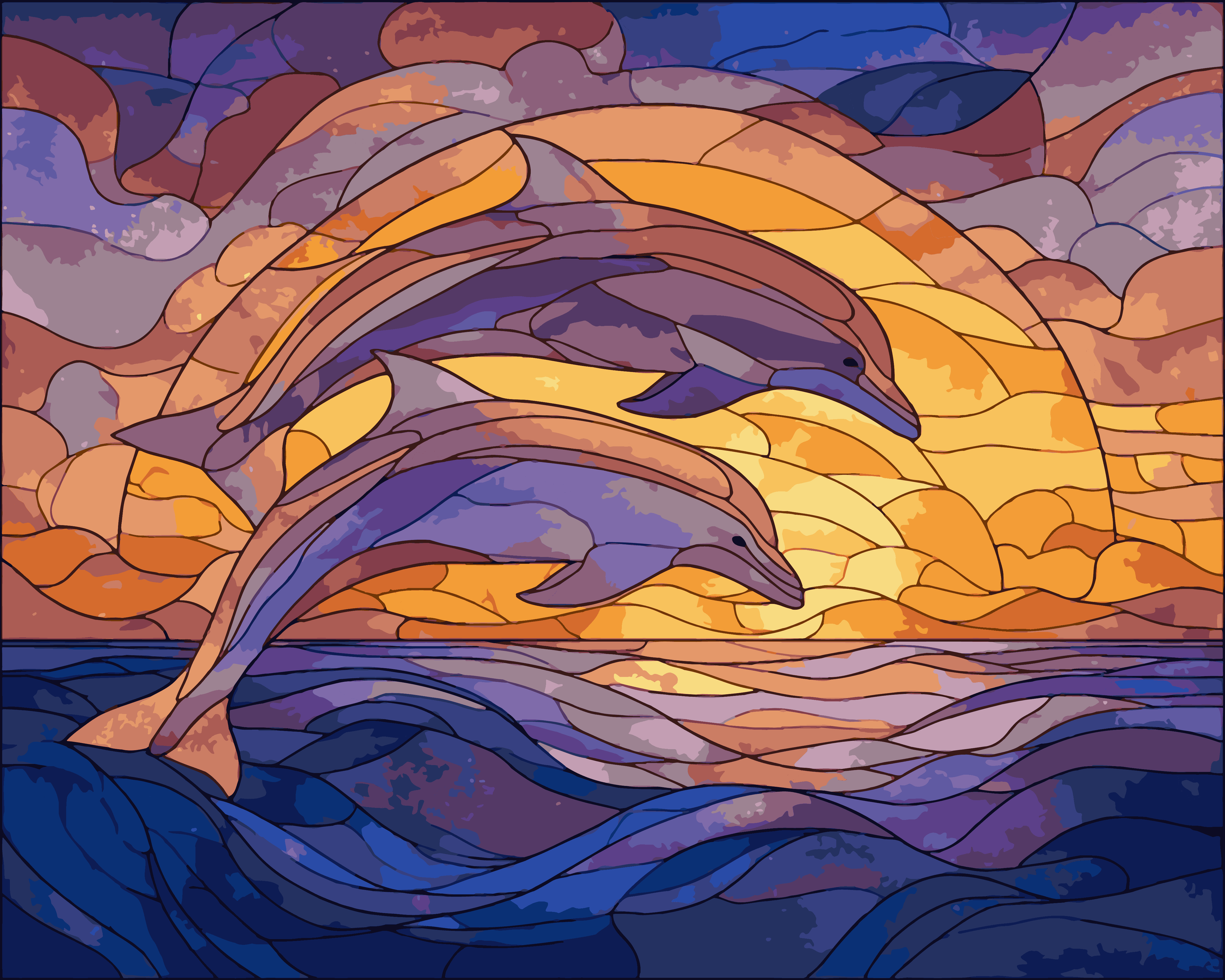 Sunset Dolphins