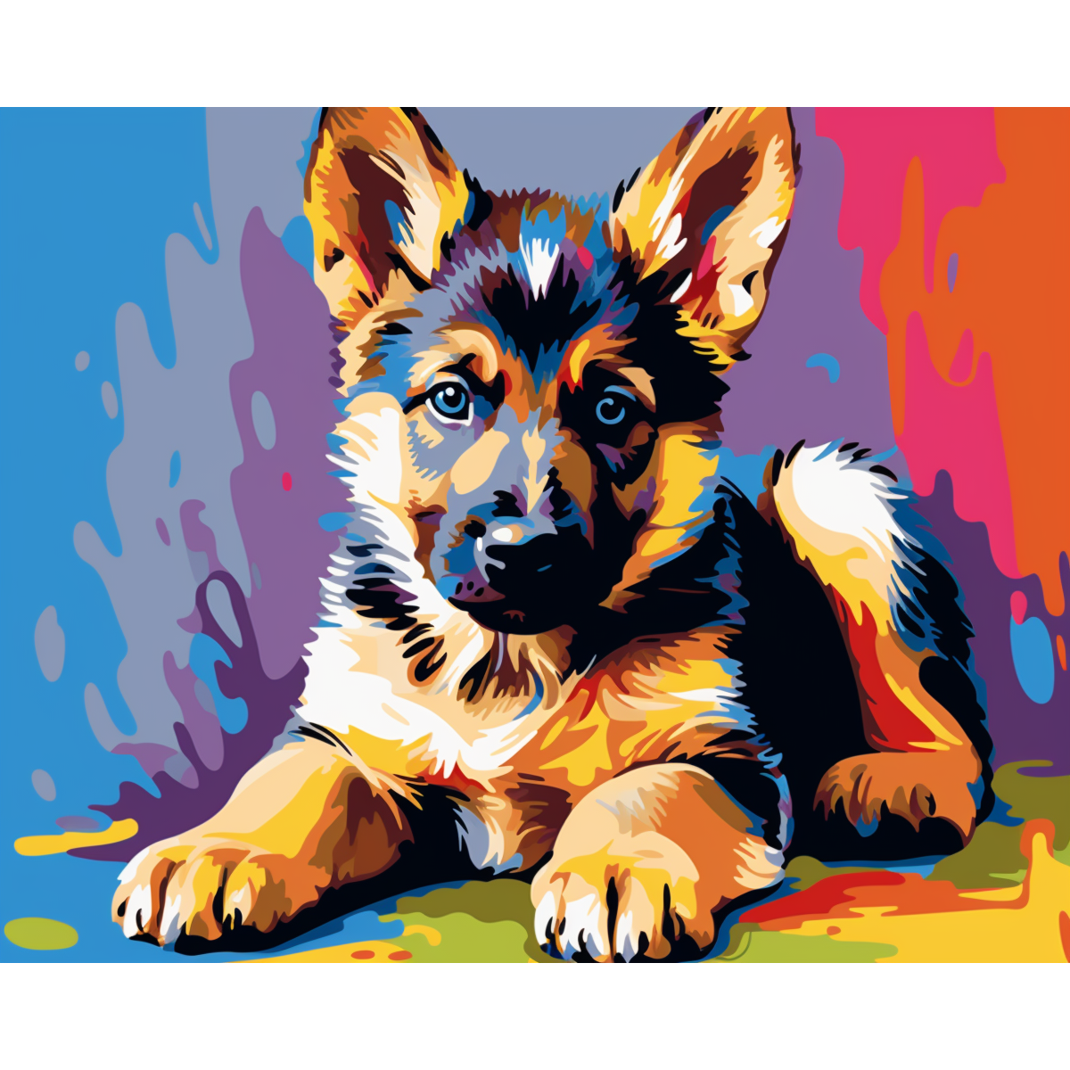 Färgglatt hundspel
