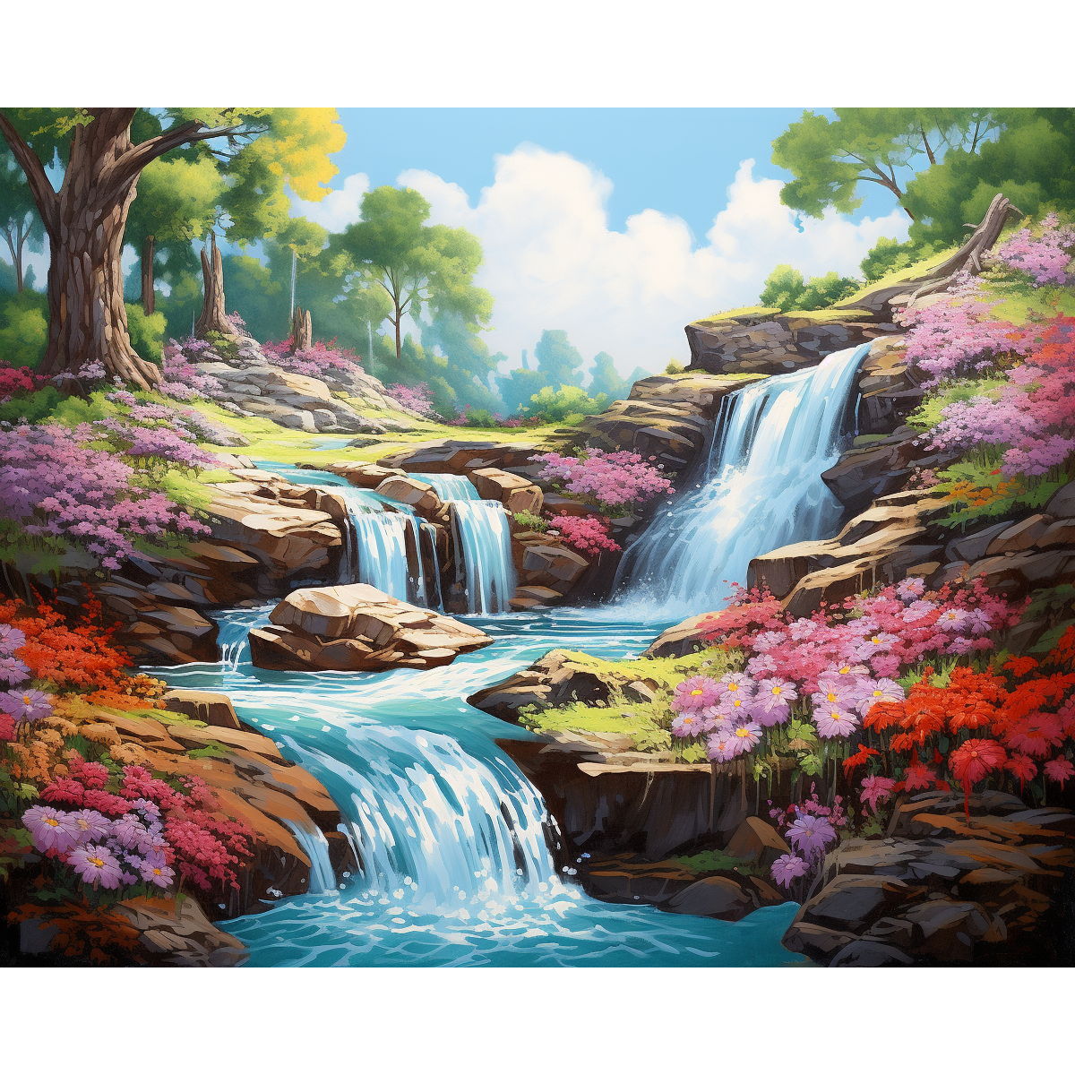 Cascata floral de fantasia