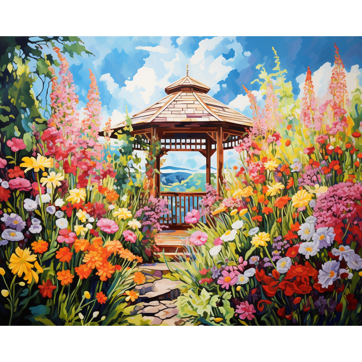 Gazebo cheio de flores